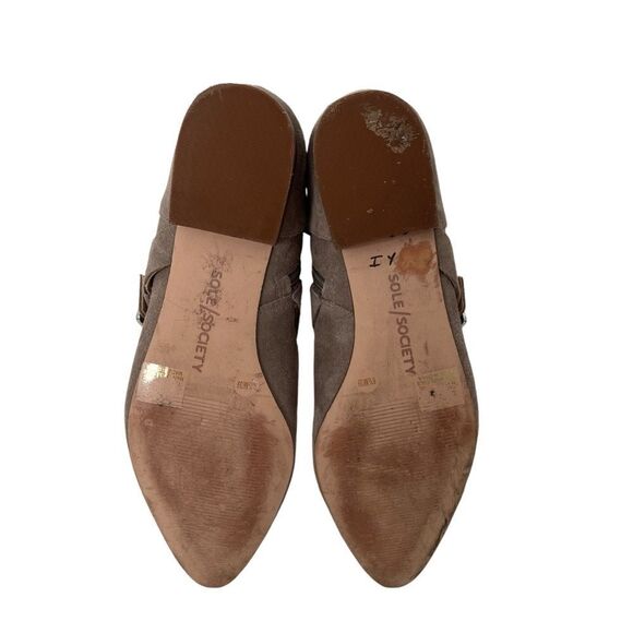 Sole Society Taupe Suede Side Zip Ankle Boots size 8.5 - Picture 8 of 9